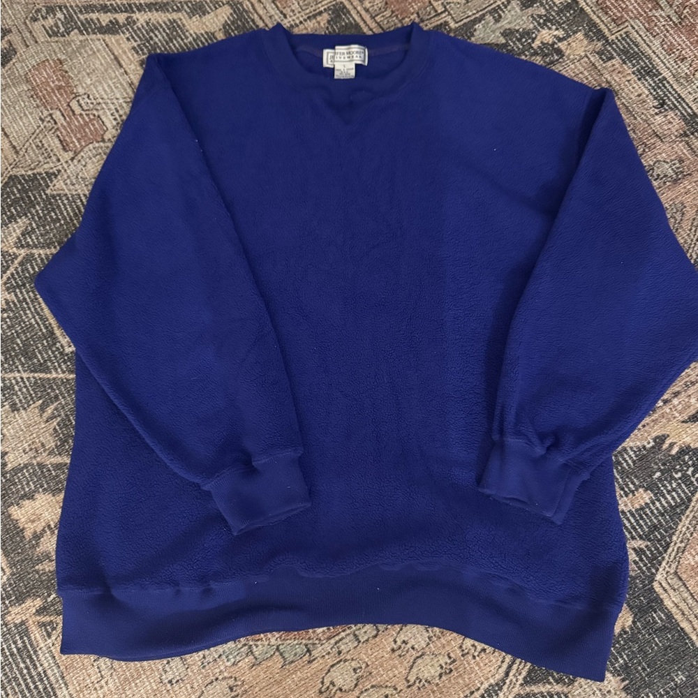 Vintage Fleece Crewneck Large Blue